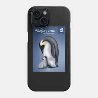 Greeting card Mom Penguin and baby Phone Case