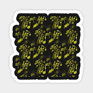 Gold music notes Magnet