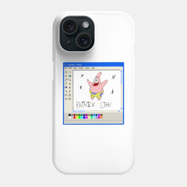 Patrick star ms paint drawing Phone Case by Cyniclothes