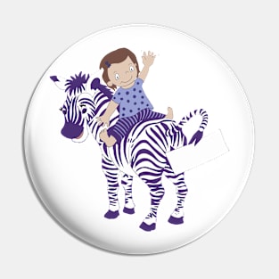 Sweet Girl on Zebra Pin