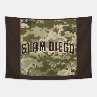 slam diego curve path army pattern Tapestry