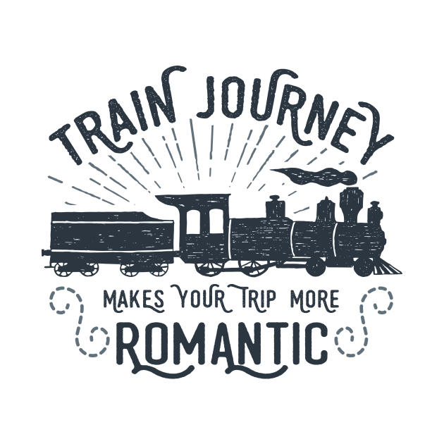 Train Journey Makes Your Trip More Romantic, Black Design by ArtStellar