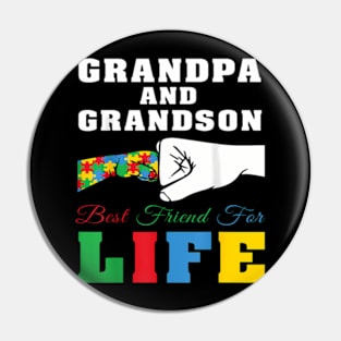 Autism Awareness Grandpa Grandson Best Friend For Life Pin