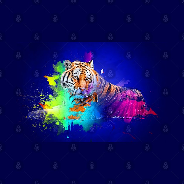 Colorburst tiger in blue by Sinmara