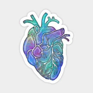 Opal Gemstone Anatomical Heart Magnet