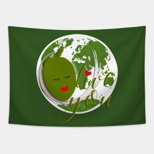Olive You Celebrate Earthday: Save the Planet Tapestry