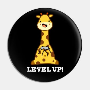 Level Up Cute Giraffe Pun Pin