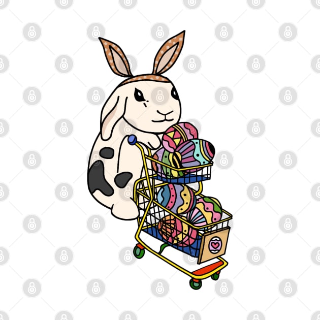 Mini Lop Rabbit Bunny Doing Groceries Shopping on Easter Celebration by wigobun