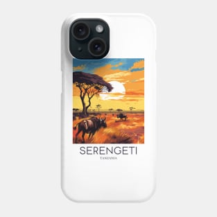 A Pop Art Travel Print of the Serengeti National Park - Tanzania Phone Case