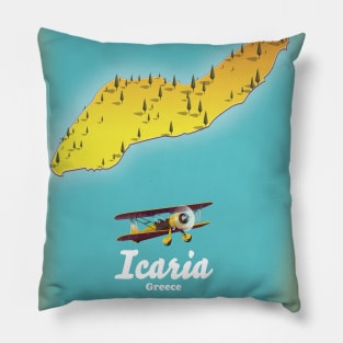 Icaria greece retro map Pillow