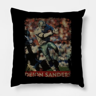 TEXTURE ART- Deion Sanders - RETRO STYLE 5 Pillow