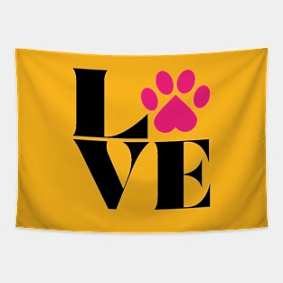 Love Graphic with Paw Tapestry