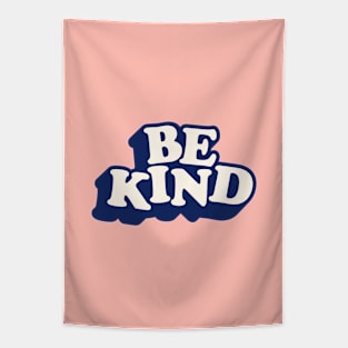 Be Kind in black peach and white Tapestry