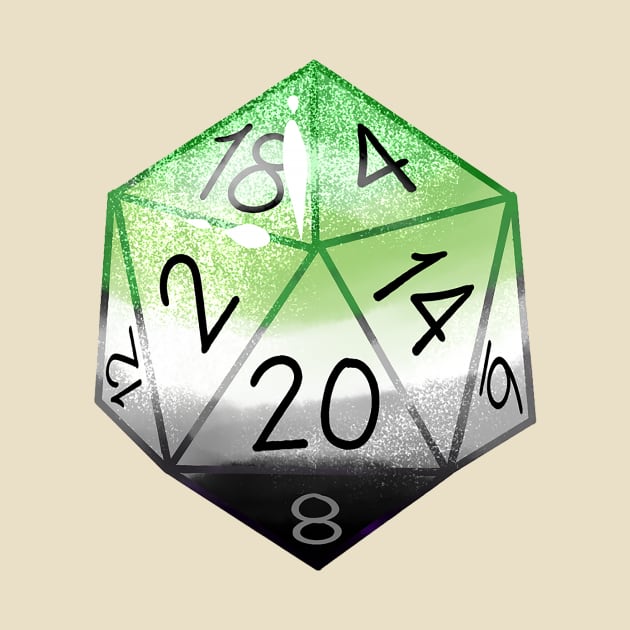 Aromantic Pride D20 Dice by theoneKierce