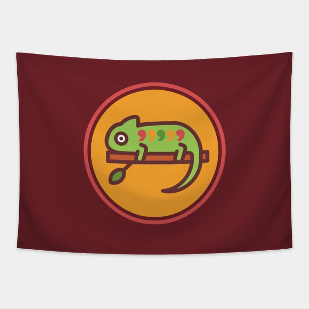 Comma-Comma-Comma-Comma-Comma Chameleon Tapestry by Heyday Threads