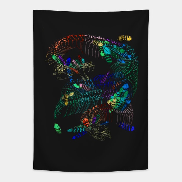 Anatomical Quetzalcoatl 2 Tapestry by RaLiz