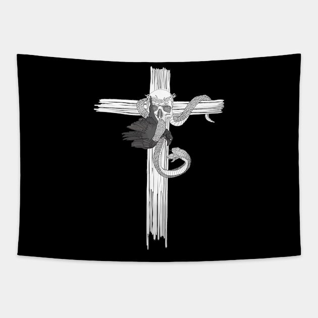 Viper Cool cross swag tattoo artist fit Raven Tapestry by LastViewGallery