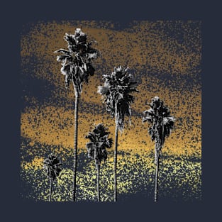 black and white palms against a golden sky T-Shirt