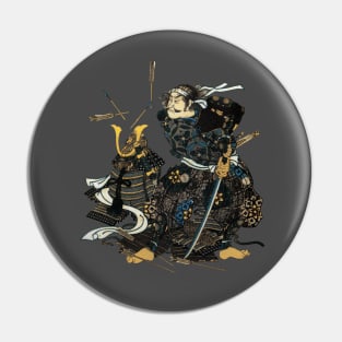 Samurai cutting arrows Pin