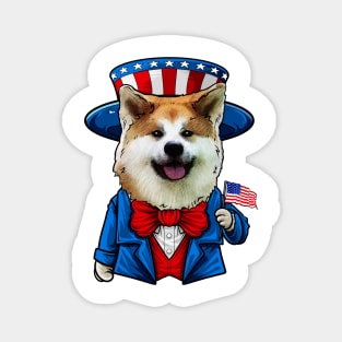 Fourth of July Akita Magnet