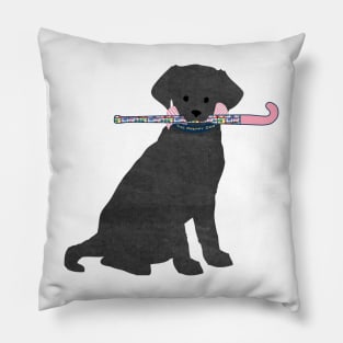 Black Lab Retriever Preppy Madras Field Hockey Dog Pillow