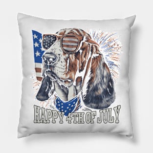 Happy 4th Of July Dog Art Pillow