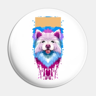 American Eskimo Dog Melty Colored Piece Pin