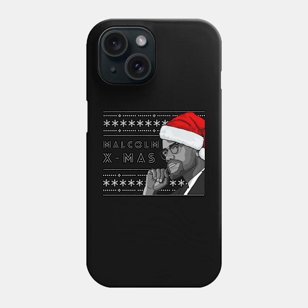 Holiday Sweater: Malcolm X-Mas Phone Case by History Tees