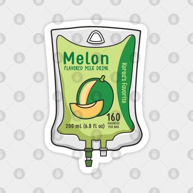 Aesthetic Korean Melon Milk IV Bag for medical and nursing students, nurses, doctors, and health workers who love milk Magnet by spacedowl