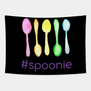 Hashtag Spoonie (Colorful Watercolor Spoons) Tapestry