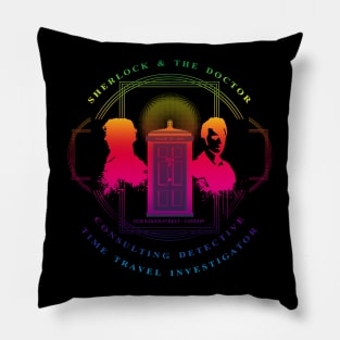 CONSULTING DETECTIVE & TIME TRAVEL INVESTIGATOR  RAINBOW VERSION Pillow