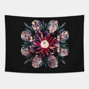 Magnolia Moons Mandala Negative Painting Tapestry