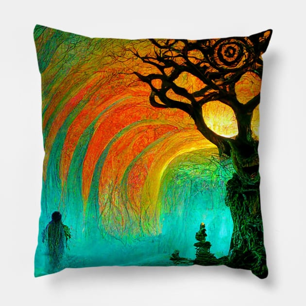 Surreal Vibrant Trippy Dream Pillow by NovelCreations