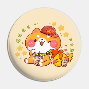 Cute Shiba Boba Pin