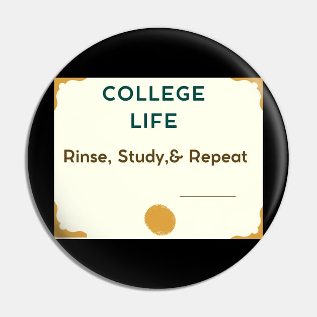 College Student Life Merch Pin by College Merch & Gear