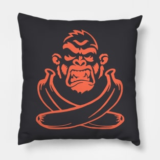 Monkey and Cross Bananas- Orange Pillow