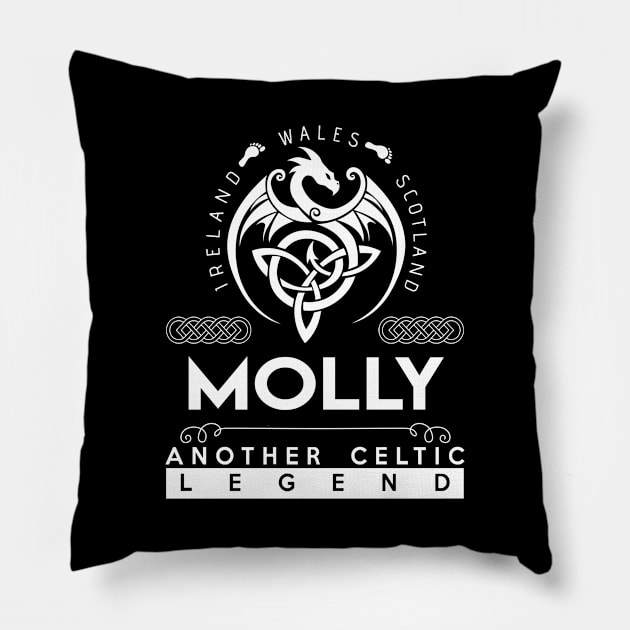 Molly Name T Shirt - Another Celtic Legend Molly Dragon Gift Item Pillow by harpermargy8920