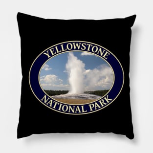 Old Faithful Geyser at Yellowstone National Park in Wyoming Pillow