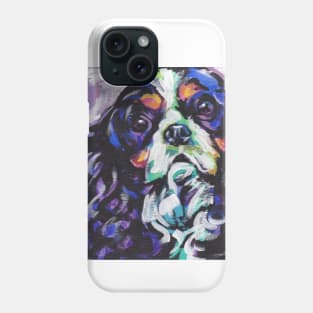 cavalier king charles spaniel Dog Bright colorful pop dog art Phone Case