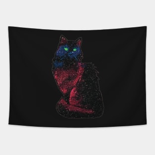 Glittery Galaxy Cat Tapestry