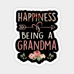 Happiness is Being a Grandma Shirt Womens Funny Letters Printed Grandmother Magnet