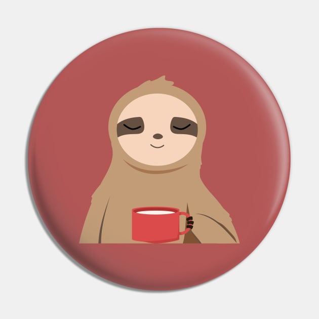 Sloth Holding A Cup Pin by Mahmoud