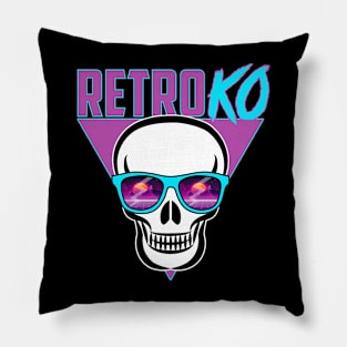 Retro KO Skull Pillow