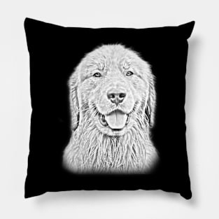 Golden Retriever Sketch Design Pillow