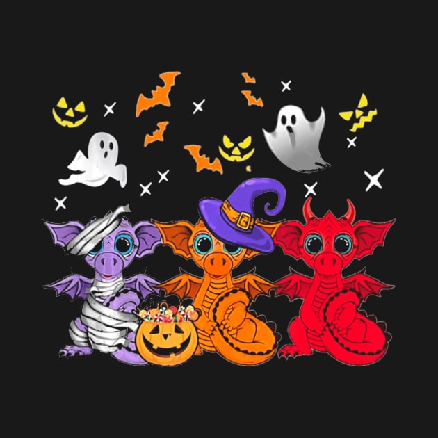 Cute mummy witch demon satan dragons funny Halloween by Antoniusvermeu