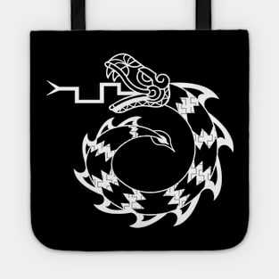 Mexican Snake Dragon Design White T-Shirt Tote