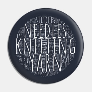 Knitting Word Cloud Pin