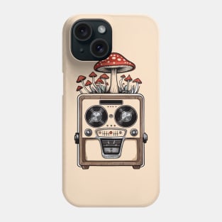 Happy Old Radio And Red Mushroom Phone Case