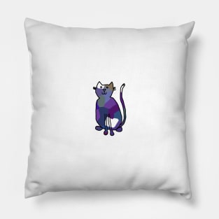 Small Blue Crystal Cat Pillow