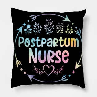 Postpartum Nurse cute floral watercolor Pillow